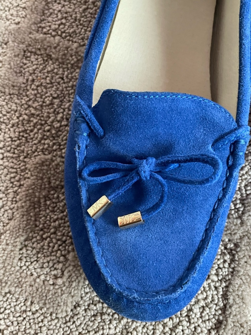 Michael Kors Royal Blue Suede Bow Moccasin Loafers - Picture 4 of 10